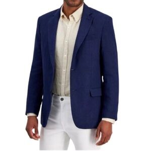 🆕 CLUB ROOM Luxury Linen Navy Sport Coat Size S